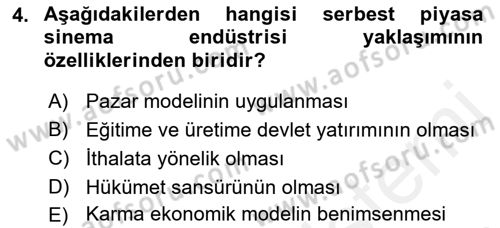 Medya Ekonomisi ve İşletmeciliği Dersi 2017 - 2018 Yılı (Final) Dönem Sonu Sınav Soruları 4. Soru