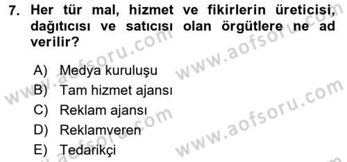 Medya Ekonomisi ve İşletmeciliği Dersi 2017 - 2018 Yılı (Final) Dönem Sonu Sınav Soruları 7. Soru