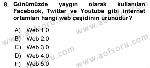 Medya Ekonomisi ve İşletmeciliği Dersi 2017 - 2018 Yılı (Final) Dönem Sonu Sınav Soruları 8. Soru