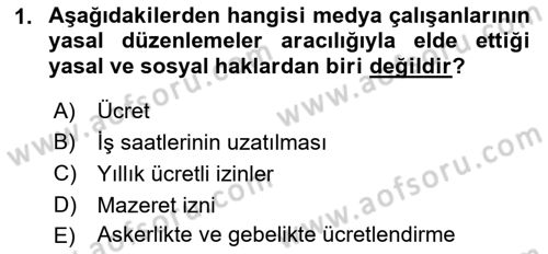 Medya Ekonomisi ve İşletmeciliği Dersi 2018 - 2019 Yılı 3 Ders Sınav Soruları 1. Soru