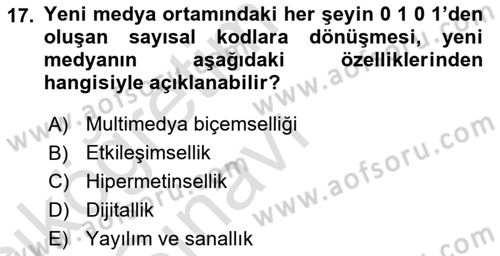 Medya Ekonomisi ve İşletmeciliği Dersi 2018 - 2019 Yılı 3 Ders Sınav Soruları 17. Soru