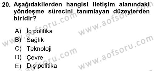 Medya Ekonomisi ve İşletmeciliği Dersi 2018 - 2019 Yılı 3 Ders Sınav Soruları 20. Soru