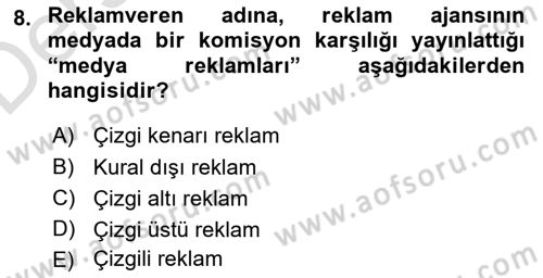 Medya Ekonomisi ve İşletmeciliği Dersi 2018 - 2019 Yılı 3 Ders Sınav Soruları 8. Soru