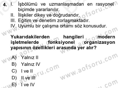 Medya Ekonomisi ve İşletmeciliği Dersi 2018 - 2019 Yılı (Vize) Ara Sınavı 4. Soru