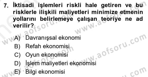 Medya Ekonomisi ve İşletmeciliği Dersi 2018 - 2019 Yılı (Vize) Ara Sınavı 7. Soru