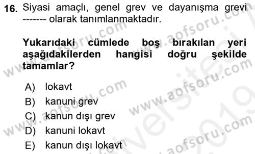 Medya Ekonomisi ve İşletmeciliği Dersi 2018 - 2019 Yılı (Final) Dönem Sonu Sınav Soruları 16. Soru