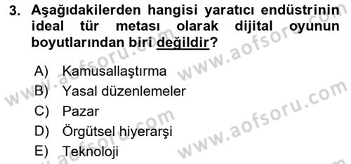 Medya Ekonomisi ve İşletmeciliği Dersi 2018 - 2019 Yılı (Final) Dönem Sonu Sınav Soruları 3. Soru