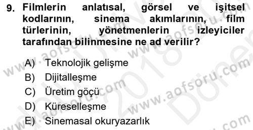 Medya Ekonomisi ve İşletmeciliği Dersi 2018 - 2019 Yılı (Final) Dönem Sonu Sınav Soruları 9. Soru