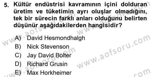 Medya Ekonomisi ve İşletmeciliği Dersi 2018 - 2019 Yılı Yaz Okulu Sınav Soruları 5. Soru