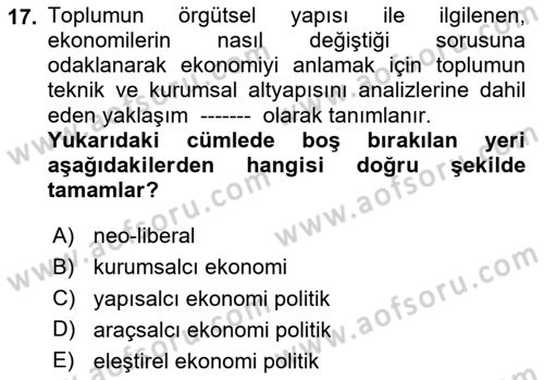 Medya Ekonomisi ve İşletmeciliği Dersi 2020 - 2021 Yılı Yaz Okulu Sınav Soruları 17. Soru