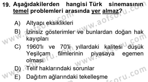Medya Ekonomisi ve İşletmeciliği Dersi 2020 - 2021 Yılı Yaz Okulu Sınav Soruları 19. Soru
