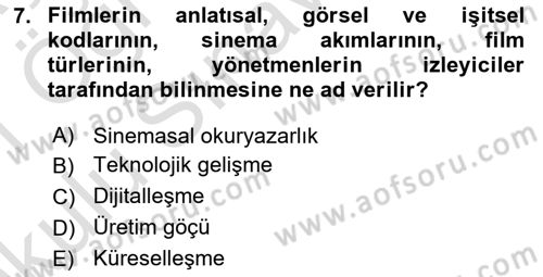 Medya Ekonomisi ve İşletmeciliği Dersi 2020 - 2021 Yılı Yaz Okulu Sınav Soruları 7. Soru