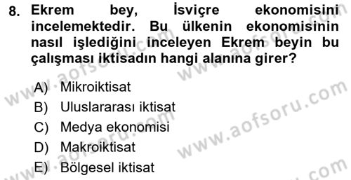 Medya Ekonomisi ve İşletmeciliği Dersi 2020 - 2021 Yılı Yaz Okulu Sınav Soruları 8. Soru