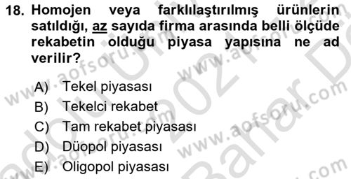 Medya Ekonomisi ve İşletmeciliği Dersi 2021 - 2022 Yılı (Vize) Ara Sınav Soruları 18. Soru