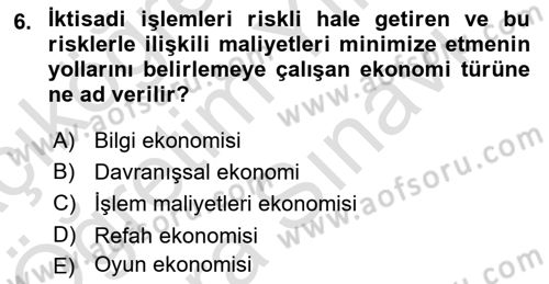 Medya Ekonomisi ve İşletmeciliği Dersi 2021 - 2022 Yılı (Vize) Ara Sınav Soruları 6. Soru