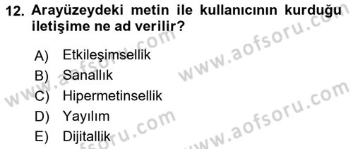 Medya Ekonomisi ve İşletmeciliği Dersi 2021 - 2022 Yılı (Final) Dönem Sonu Sınav Soruları 12. Soru
