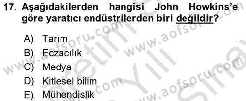 Medya Ekonomisi ve İşletmeciliği Dersi 2021 - 2022 Yılı (Final) Dönem Sonu Sınav Soruları 17. Soru