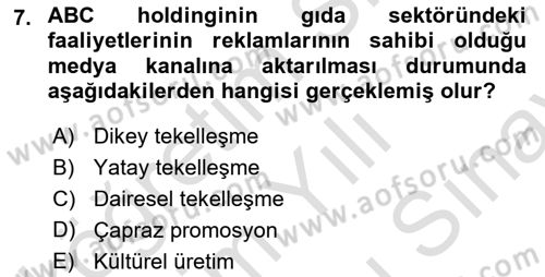 Medya Ekonomisi ve İşletmeciliği Dersi 2021 - 2022 Yılı (Final) Dönem Sonu Sınav Soruları 7. Soru