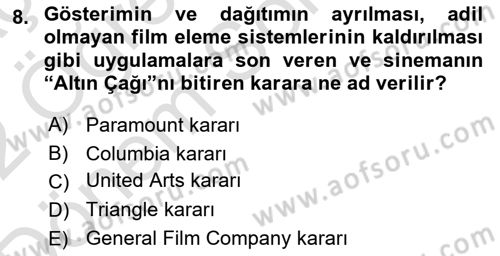 Medya Ekonomisi ve İşletmeciliği Dersi 2021 - 2022 Yılı (Final) Dönem Sonu Sınav Soruları 8. Soru