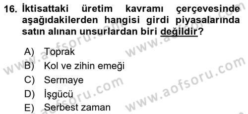 Medya Ekonomisi ve İşletmeciliği Dersi 2021 - 2022 Yılı Yaz Okulu Sınav Soruları 16. Soru