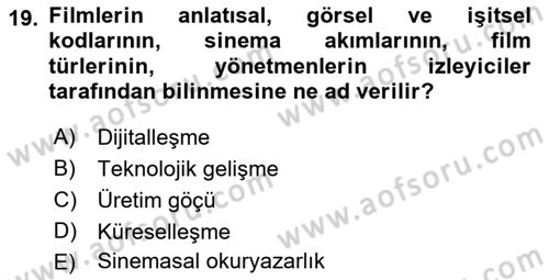 Medya Ekonomisi ve İşletmeciliği Dersi 2021 - 2022 Yılı Yaz Okulu Sınav Soruları 19. Soru