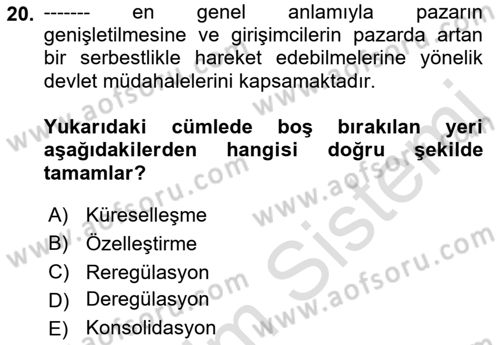 Medya Ekonomisi ve İşletmeciliği Dersi 2021 - 2022 Yılı Yaz Okulu Sınav Soruları 20. Soru