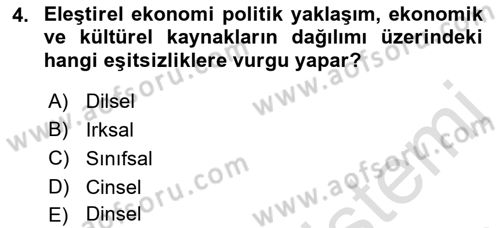 Medya Ekonomisi ve İşletmeciliği Dersi 2021 - 2022 Yılı Yaz Okulu Sınav Soruları 4. Soru