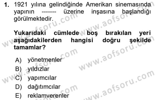 Medya Ekonomisi ve İşletmeciliği Dersi 2022 - 2023 Yılı Yaz Okulu Sınav Soruları 1. Soru