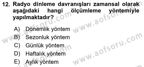Medya Ekonomisi ve İşletmeciliği Dersi 2022 - 2023 Yılı Yaz Okulu Sınav Soruları 12. Soru