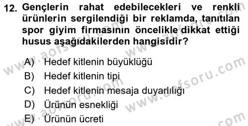 Medya Ekonomisi ve İşletmeciliği Dersi 2023 - 2024 Yılı (Vize) Ara Sınav Soruları 12. Soru