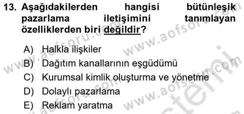 Medya Ekonomisi ve İşletmeciliği Dersi 2023 - 2024 Yılı (Vize) Ara Sınav Soruları 13. Soru