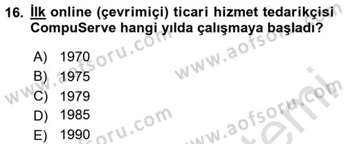 Medya Ekonomisi ve İşletmeciliği Dersi 2023 - 2024 Yılı (Final) Dönem Sonu Sınav Soruları 16. Soru