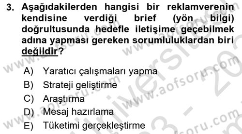 Medya Ekonomisi ve İşletmeciliği Dersi 2023 - 2024 Yılı (Final) Dönem Sonu Sınav Soruları 3. Soru