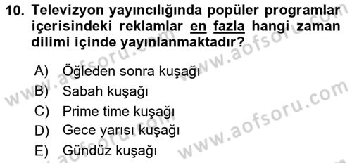 Medya Ekonomisi ve İşletmeciliği Dersi 2023 - 2024 Yılı Yaz Okulu Sınav Soruları 10. Soru