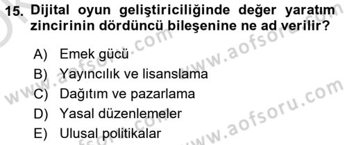 Medya Ekonomisi ve İşletmeciliği Dersi 2023 - 2024 Yılı Yaz Okulu Sınav Soruları 15. Soru