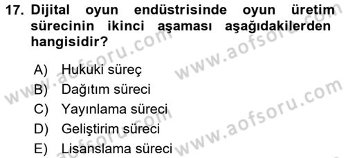 Medya Ekonomisi ve İşletmeciliği Dersi 2023 - 2024 Yılı Yaz Okulu Sınav Soruları 17. Soru