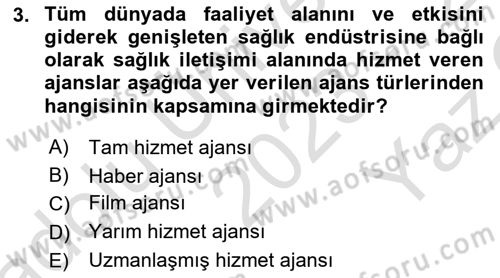 Medya Ekonomisi ve İşletmeciliği Dersi 2023 - 2024 Yılı Yaz Okulu Sınav Soruları 3. Soru