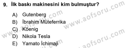 Medya Ekonomisi ve İşletmeciliği Dersi 2023 - 2024 Yılı Yaz Okulu Sınav Soruları 9. Soru