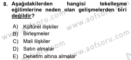 Medya Ekonomisi ve İşletmeciliği Dersi 2024 - 2025 Yılı (Vize) Ara Sınav Soruları 8. Soru