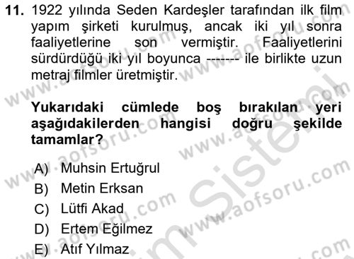 Medya Ekonomisi ve İşletmeciliği Dersi 2024 - 2025 Yılı (Final) Dönem Sonu Sınav Soruları 11. Soru