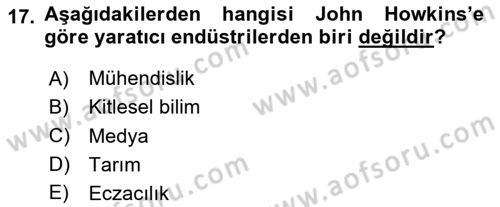 Medya Ekonomisi ve İşletmeciliği Dersi 2024 - 2025 Yılı (Final) Dönem Sonu Sınav Soruları 17. Soru