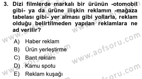 Medya Ekonomisi ve İşletmeciliği Dersi 2024 - 2025 Yılı (Final) Dönem Sonu Sınav Soruları 3. Soru