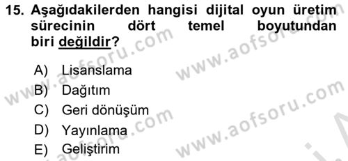 Medya Ekonomisi ve İşletmeciliği Dersi Yaz Okulu Sınavı Deneme Sınav Soruları 15. Soru