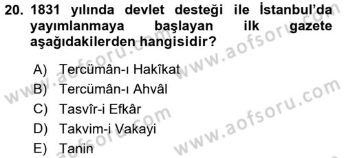 Medya Ekonomisi ve İşletmeciliği Dersi 2024 - 2025 Yılı Yaz Okulu Sınav Soruları 20. Soru