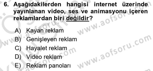 Medya Ekonomisi ve İşletmeciliği Dersi 2024 - 2025 Yılı Yaz Okulu Sınav Soruları 6. Soru