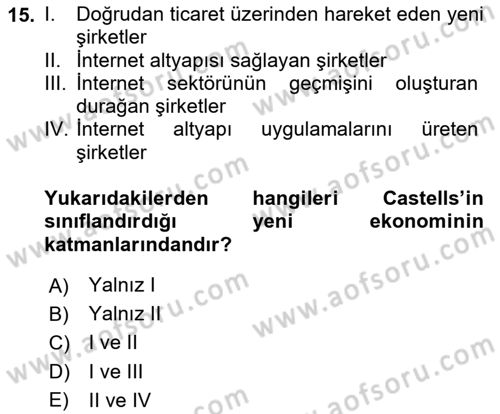 Medya Ekonomisi ve İşletmeciliği Dersi 2025 - 2026 Yılı (Final) Dönem Sonu Sınav Soruları 15. Soru