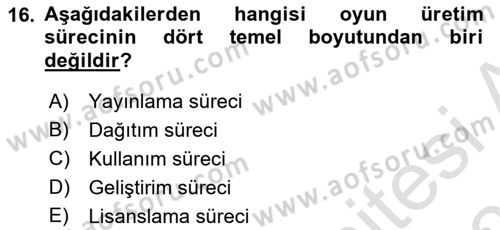 Medya Ekonomisi ve İşletmeciliği Dersi 2025 - 2026 Yılı (Final) Dönem Sonu Sınav Soruları 16. Soru