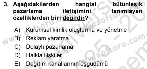 Medya Ekonomisi ve İşletmeciliği Dersi 2025 - 2026 Yılı (Final) Dönem Sonu Sınav Soruları 3. Soru