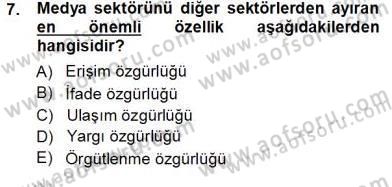 Medyada Çalışma Hayatı Dersi 2012 - 2013 Yılı (Vize) Ara Sınav Soruları 7. Soru