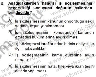 Medyada Çalışma Hayatı Dersi 2013 - 2014 Yılı (Final) Dönem Sonu Sınavı 5. Soru